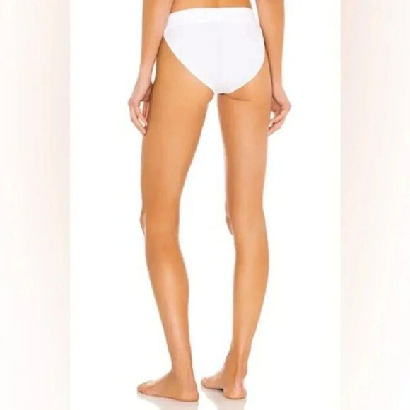 NWT women’s NORMA KAMALI X REVOLVE Banded swim suit Bottom in White SIZE LARGE - Picture 2 of 8